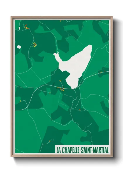 Une affiche de carte sur La Chapelle-Saint-Martial