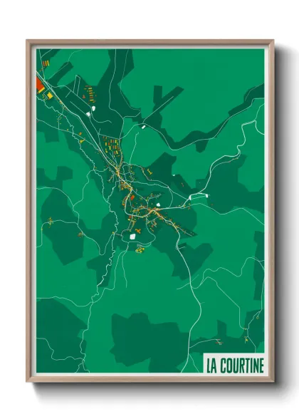 Une affiche de carte sur La Courtine