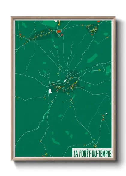 Une affiche de carte sur La Forêt-du-Temple