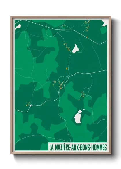 Une affiche de carte sur La Mazière-aux-Bons-Hommes