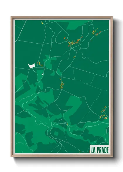 Une affiche de carte sur La Prade