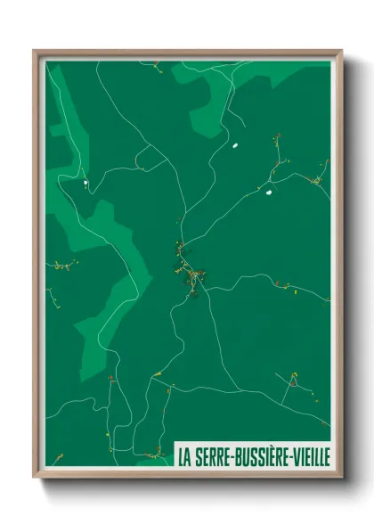 Une affiche de carte sur La Serre-Bussière-Vieille