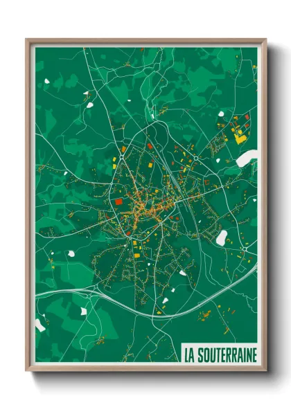 Une affiche de carte sur La Souterraine
