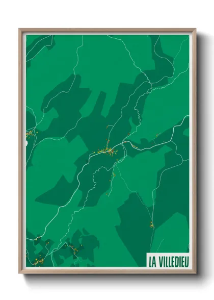 Une affiche de carte sur La Villedieu