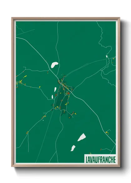 Une affiche de carte sur Lavaufranche