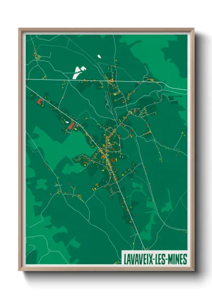 Une affiche de carte sur Lavaveix-les-Mines