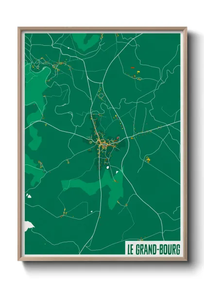 Une affiche de carte sur Le Grand-Bourg