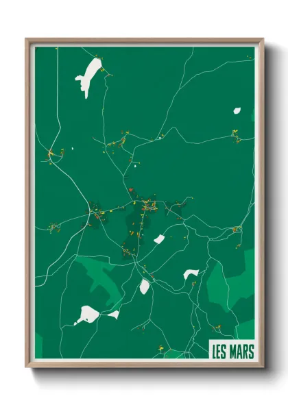 Une affiche de carte sur Les Mars
