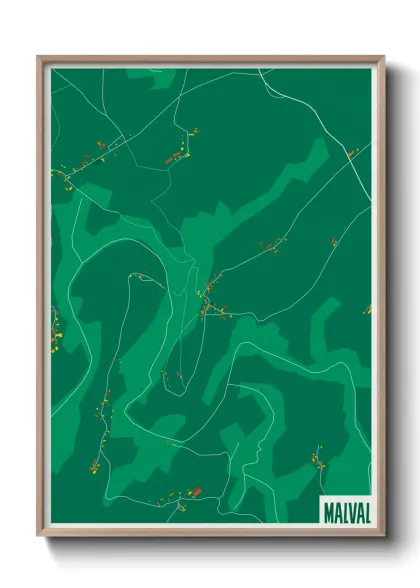 Une affiche de carte sur Malval