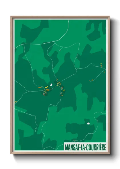 Une affiche de carte sur Mansat-la-Courrière