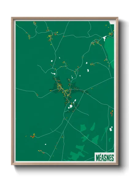 Une affiche de carte sur Méasnes