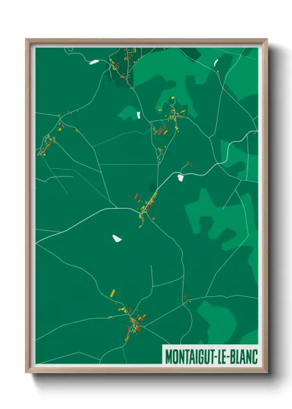 Une affiche de carte sur Montaigut-le-Blanc