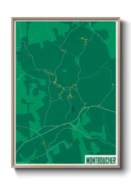 Une affiche de carte sur Montboucher