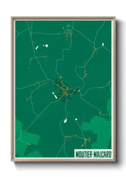 Une affiche de carte sur Moutier-Malcard