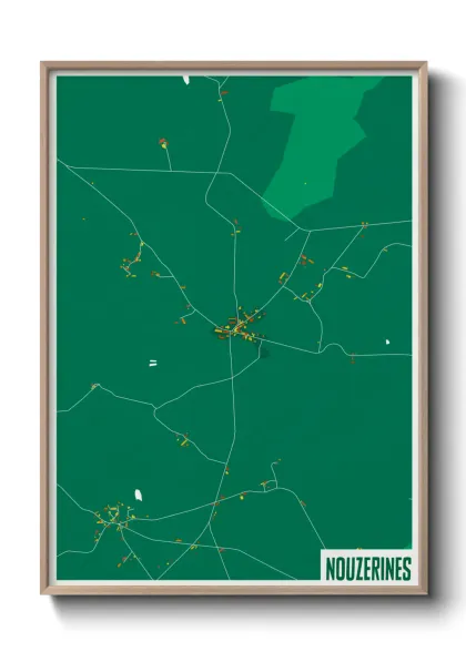 Une affiche de carte sur Nouzerines