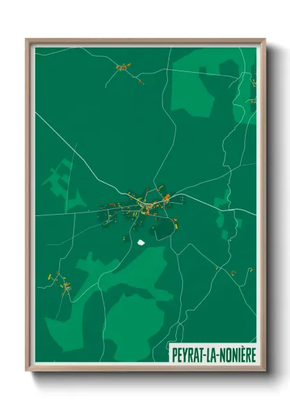 Une affiche de carte sur Peyrat-la-Nonière