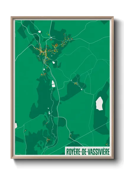 Une affiche de carte sur Royère-de-Vassivière