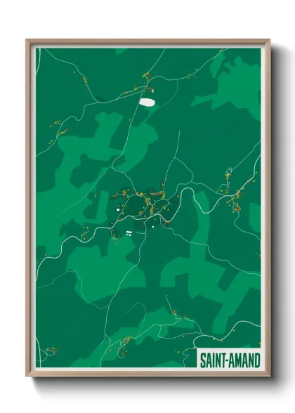 Une affiche de carte sur Saint-Amand