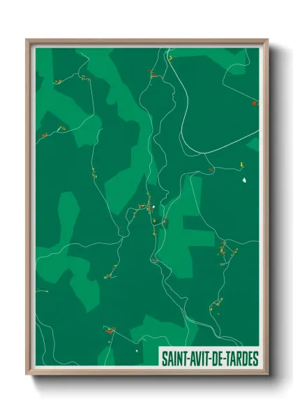 Une affiche de carte sur Saint-Avit-de-Tardes