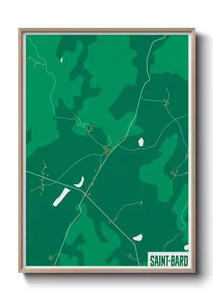 Une affiche de carte sur Saint-Bard