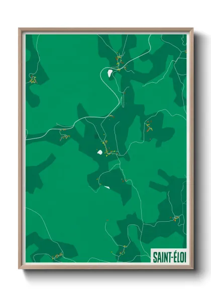Une affiche de carte sur Saint-Éloi