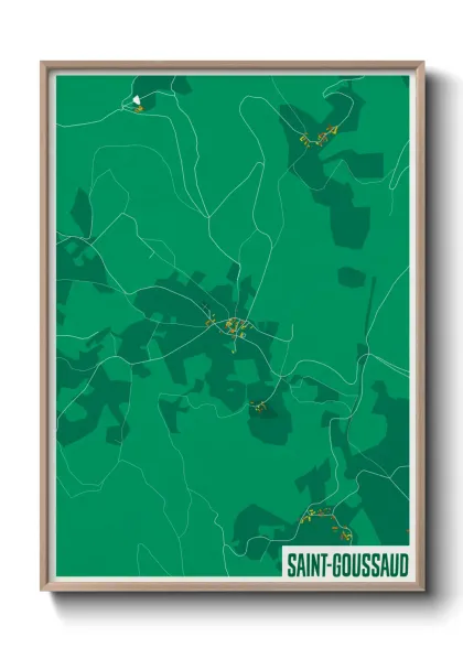 Une affiche de carte sur Saint-Goussaud