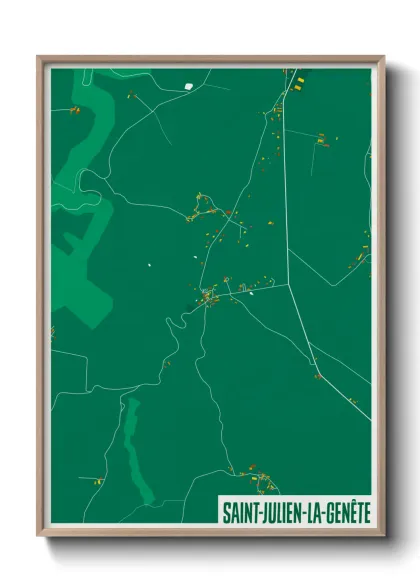 Une affiche de carte sur Saint-Julien-la-Genête