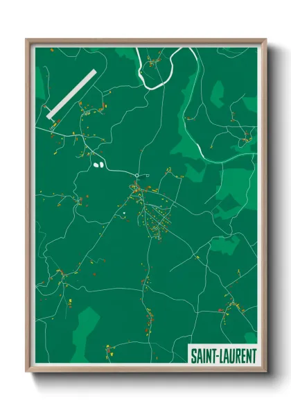 Une affiche de carte sur Saint-Laurent