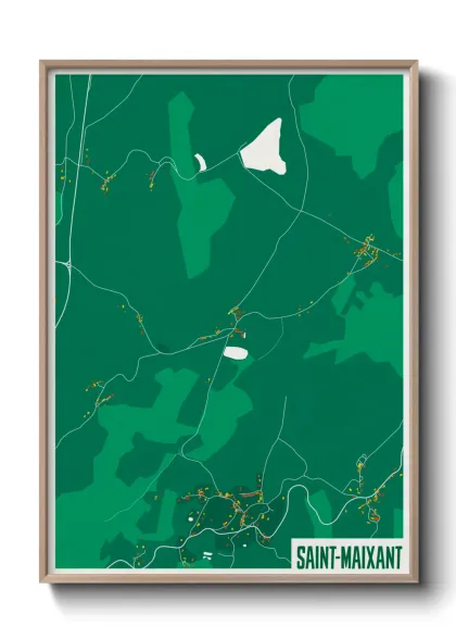 Une affiche de carte sur Saint-Maixant