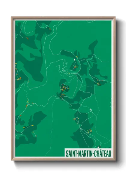 Une affiche de carte sur Saint-Martin-Château