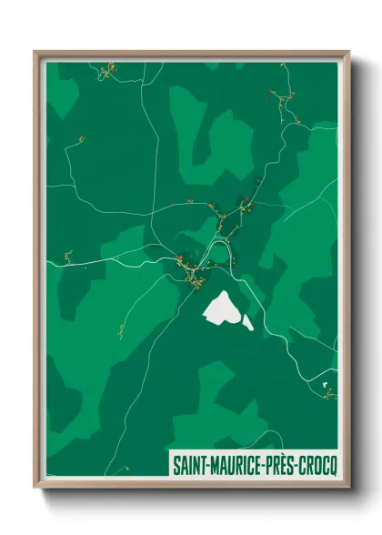 Une affiche de carte sur Saint-Maurice-près-Crocq