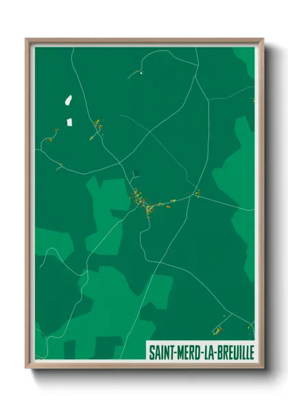 Une affiche de carte sur Saint-Merd-la-Breuille