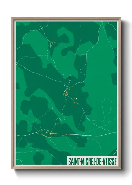 Une affiche de carte sur Saint-Michel-de-Veisse