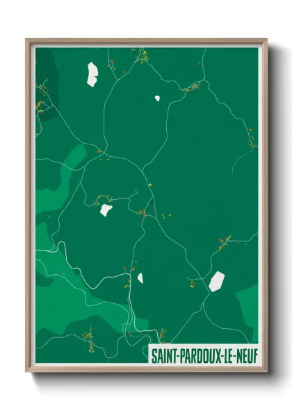 Une affiche de carte sur Saint-Pardoux-le-Neuf