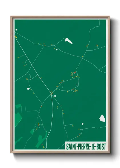 Une affiche de carte sur Saint-Pierre-le-Bost