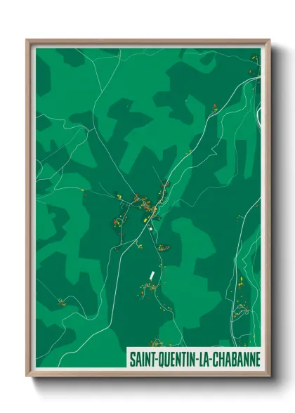 Une affiche de carte sur Saint-Quentin-la-Chabanne