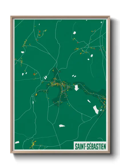 Une affiche de carte sur Saint-Sébastien