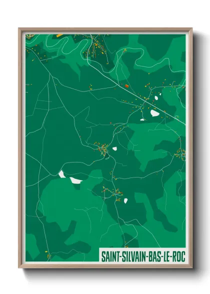 Une affiche de carte sur Saint-Silvain-Bas-le-Roc