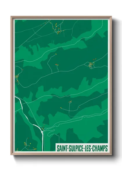 Une affiche de carte sur Saint-Sulpice-les-Champs