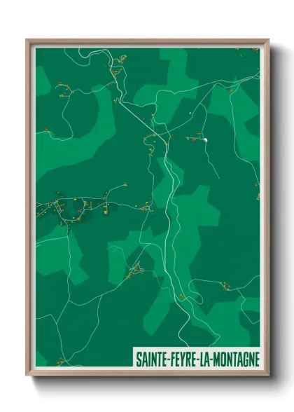 Une affiche de carte sur Sainte-Feyre-la-Montagne