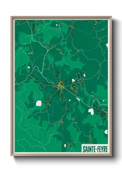 Une affiche de carte sur Sainte-Feyre