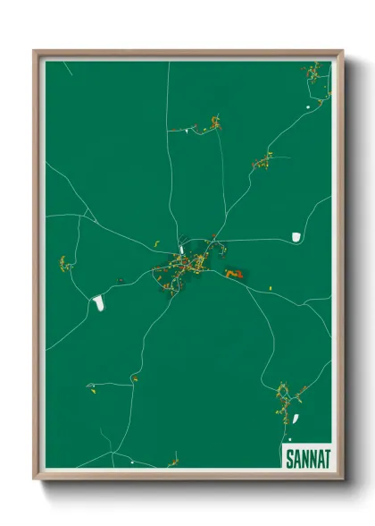 Une affiche de carte sur Sannat