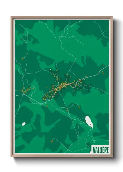 Une affiche de carte sur Vallière