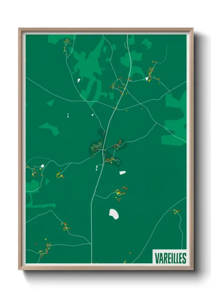 Une affiche de carte sur Vareilles