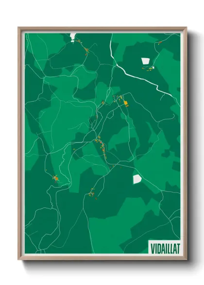 Une affiche de carte sur Vidaillat