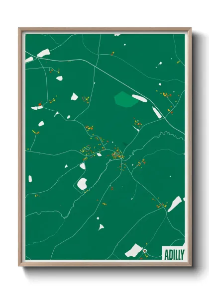 Une affiche de carte sur Adilly