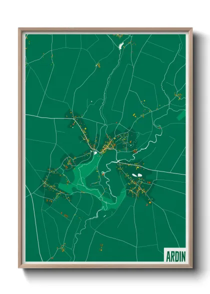 Une affiche de carte sur Ardin