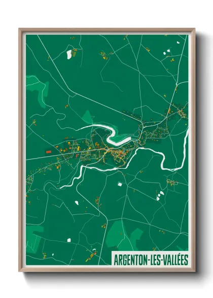 Une affiche de carte sur Argenton-les-Vallées