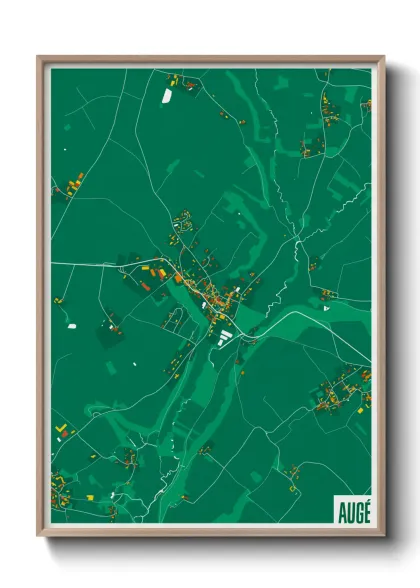 Une affiche de carte sur Augé