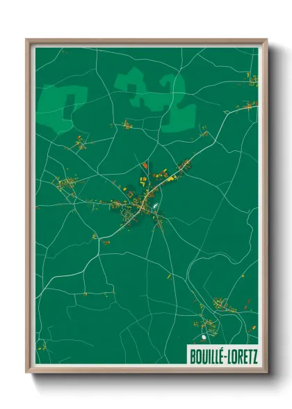 Une affiche de carte sur Bouillé-Loretz